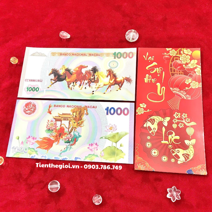 Tiền Lưu Niệm 1000 Macao Mã Đáo Thành Công Cá Chép Rồng